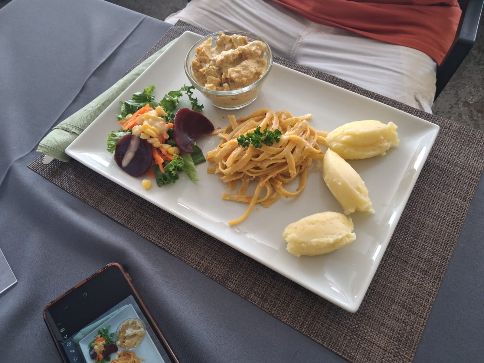 Client enjoying dessert at Triple R